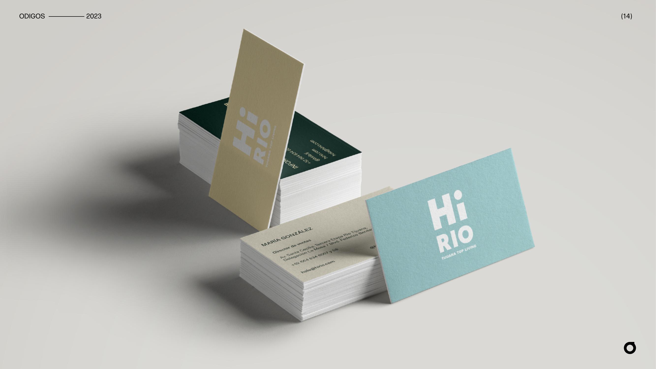 Hi Rio — tarjetas de presentación