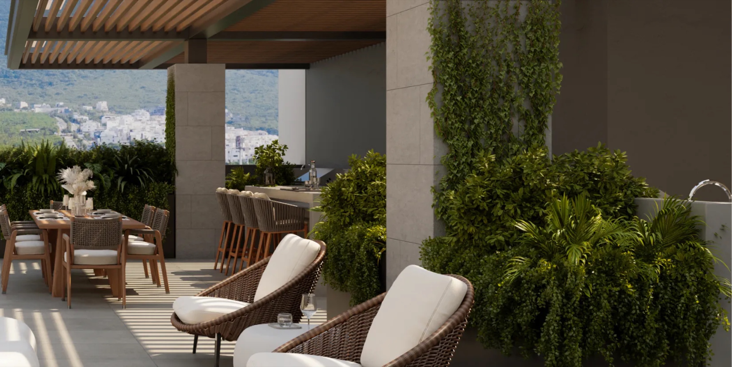 Kauma — exterior con plaza comercial