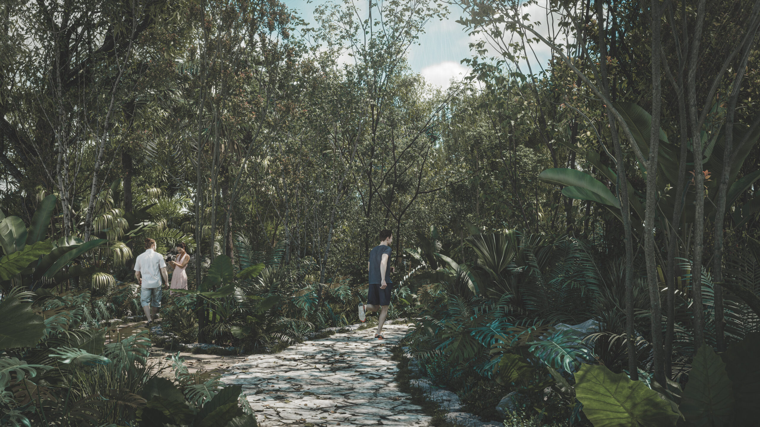 Sendero Ramia — caminata por el arboretum del master plan